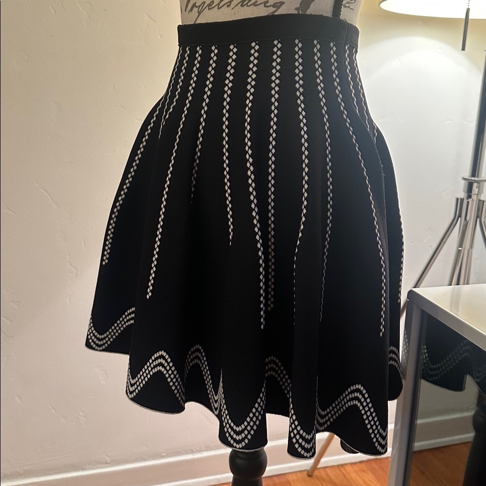 Alaia Glacier Black and White Skater Skirt - Picture 2 of 6